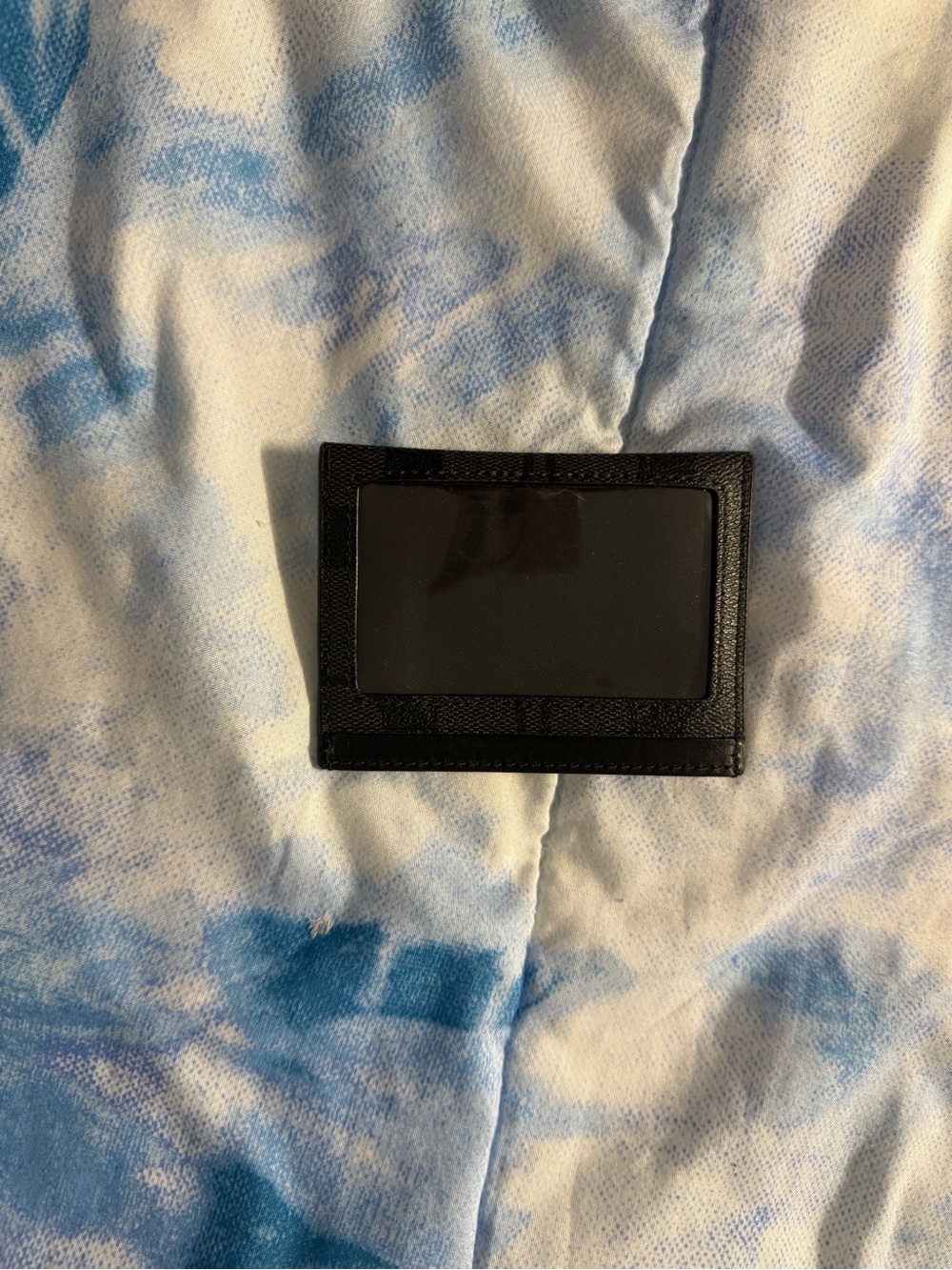 Coach Black Leather ID Sleeve with Clear Window